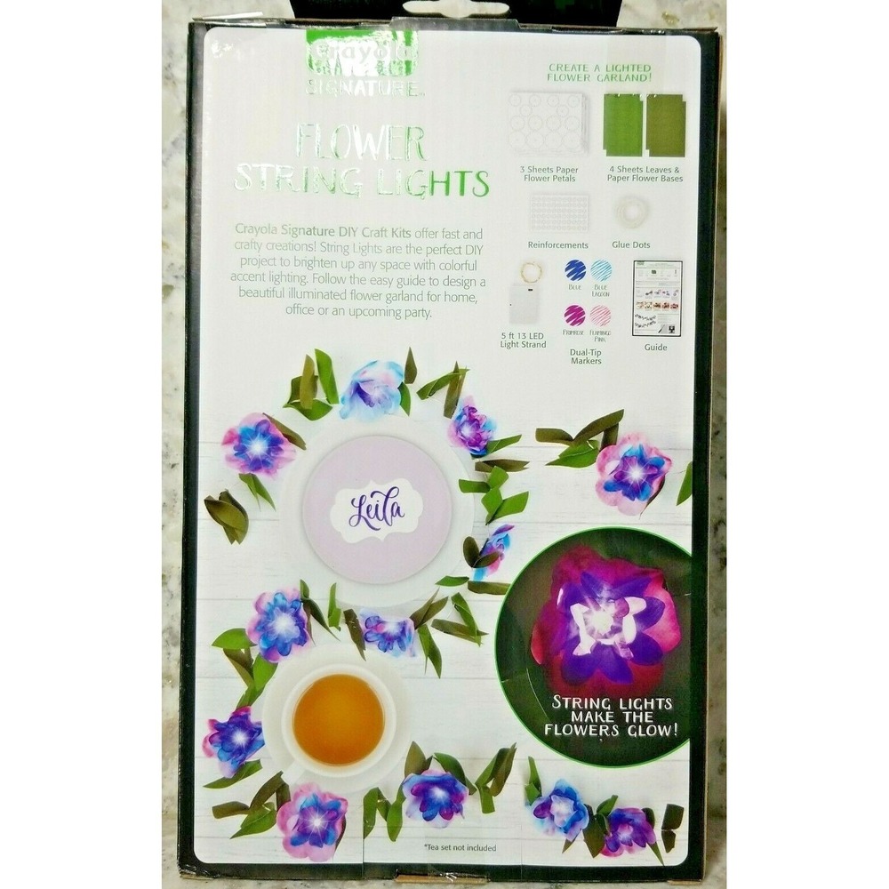 Crayola Signature Make Your Own Flower String Lights Kit DIY Flower Crafts NEW - Picture 4 of 8